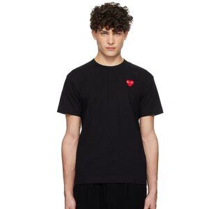 COMME des GARÇONS PLAY - Black Red Heart Patch T-shirt- SIZE MEDIUM - MEN'S ❤️✨